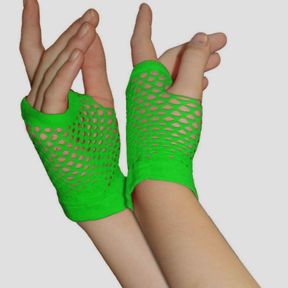 80s retro neon green gloves